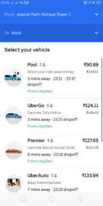 Uber Lite product choices