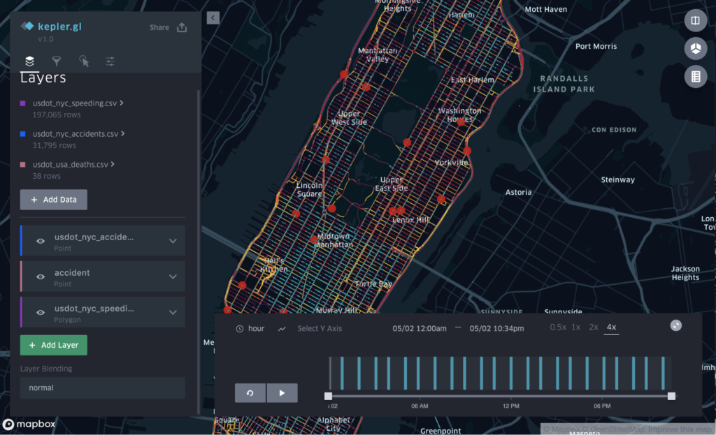 Visualization of NYC with fatal crash areas